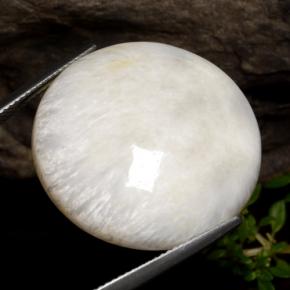 Scolecite naturale bianco da 28,59 ct, taglio rotondo, opaco