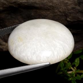 Scolecite naturale bianco da 28,59 ct, taglio rotondo, opaco