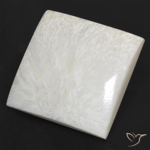 Scolecite Bianco crema naturale da 79.97 ct, Quadrato, Opaco