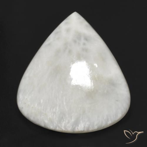 Scolecite Bianco naturale da 21.56 ct, Forma a pera, Opaco