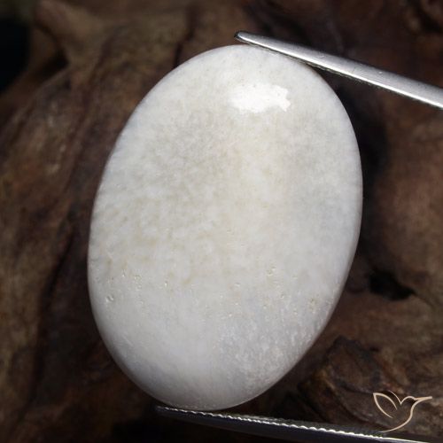 32.15ct Naturale Bianco caldo Scolecite, Ovale, Opaco