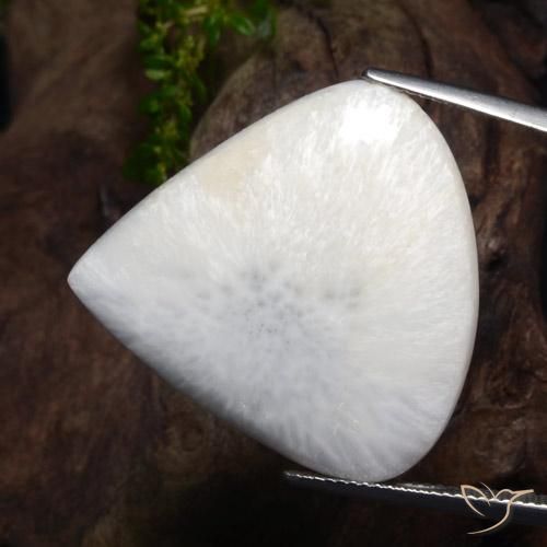 Scolecite Bianco naturale da 21.93 ct, Forma a pera, Opaco
