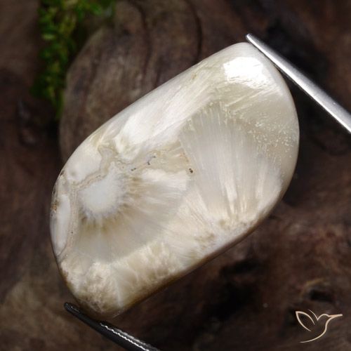Scolecite naturale bianco da 34,11 ct, forma fantasia, opaco