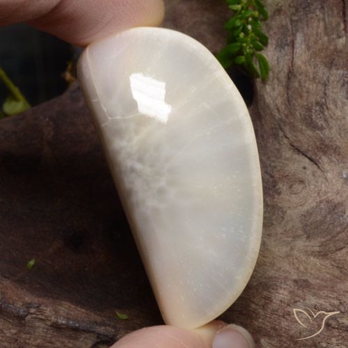 63.74ct Naturale Bianco Scolecite, Taglio a fantasia, Opaco