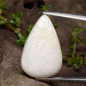 Scolecite naturale bianco da 9,97 ct, taglio a pera, opaco
