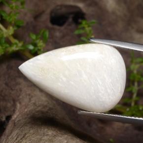 Scolecite naturale bianco da 9,97 ct, taglio a pera, opaco