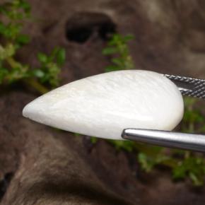Scolecite naturale bianco da 9,97 ct, taglio a pera, opaco