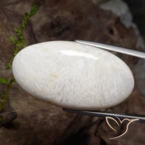 Scolecite Bianco chiaro naturale da 35.18 ct, Ovale, Opaco
