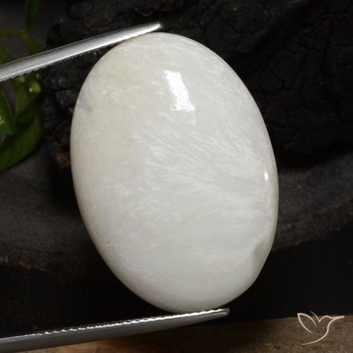 23.76ct Naturale Bianco caldo Scolecite, Ovale, Opaco