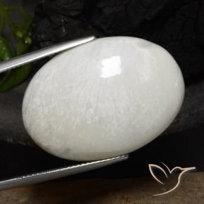 Scolecite Bianco caldo naturale da 23.76 ct, Ovale, Opaco
