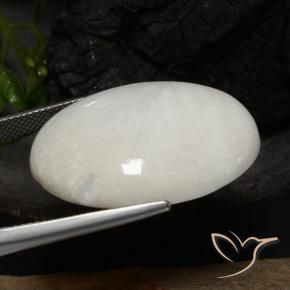 Scolecite Bianco caldo naturale da 23.76 ct, Ovale, Opaco