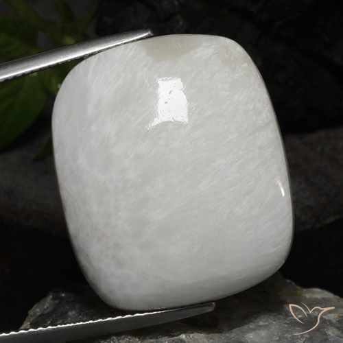 23.86ct Naturale Bianco grigiastro chiaro Scolecite, Cuscino, Opaco