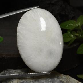 Scolecite Bianco naturale da 29.57 ct, Taglio ovale, Opaco