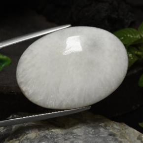 Scolecite Bianco naturale da 29.57 ct, Taglio ovale, Opaco