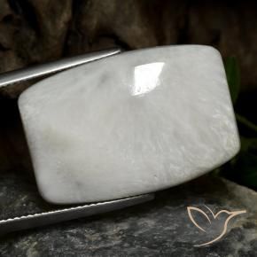 Scolecite Bianco grigiastro chiaro naturale da 18.97 ct, Taglio a fantasia, Opaco