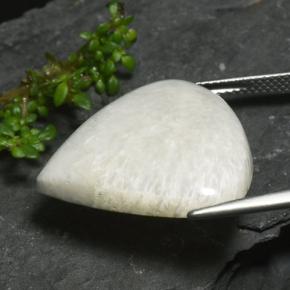 Scolecite Bianco naturale da 17.14 ct, Forma a pera, Opaco