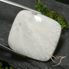 Scolecite Bianco grigiastro chiaro naturale da 24.36 ct, Cuscino, Opaco