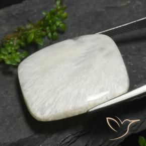 Scolecite Bianco grigiastro chiaro naturale da 24.36 ct, Cuscino, Opaco