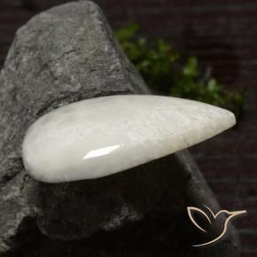 Scolecite Bianco crema naturale da 28.69 ct, Forma a pera, Opaco