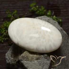 Scolecite Bianco chiaro naturale da 48.61 ct, Ovale, Opaco