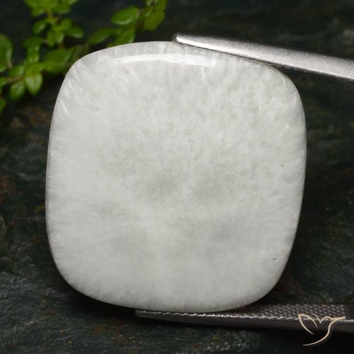 27.39ct Naturale Bianco caldo Scolecite, Cuscino, Opaco