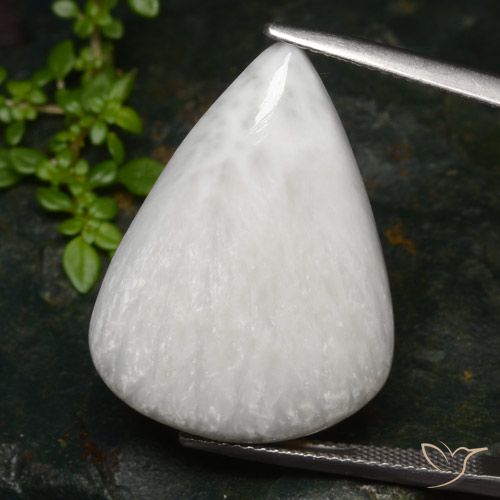 20.87ct Naturale Bianco chiaro Scolecite, Forma a pera, Opaco