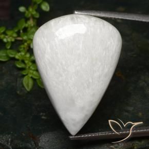 Scolecite Bianco chiaro naturale da 20.87 ct, Forma a pera, Opaco