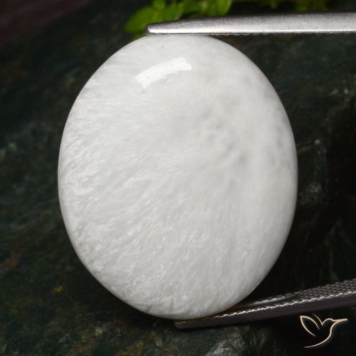 25.71ct Naturale Bianco chiaro Scolecite, Ovale, Opaco