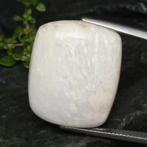 Scolecite naturale bianco da 20,75 ct, taglio a cuscino, opaco