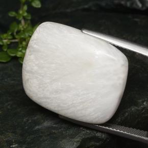 Scolecite naturale bianco da 20,75 ct, taglio a cuscino, opaco