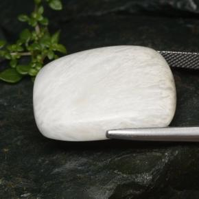 Scolecite naturale bianco da 20,75 ct, taglio a cuscino, opaco