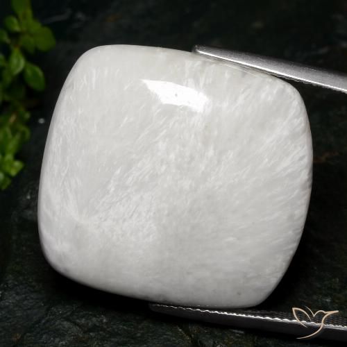28.35ct Naturale Bianco caldo Scolecite, Cuscino, Opaco