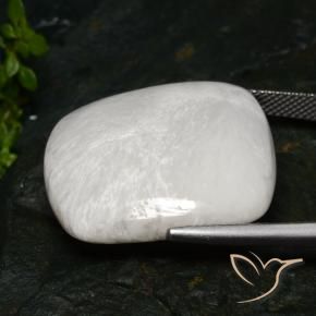 Scolecite Bianco caldo naturale da 28.35 ct, Cuscino, Opaco