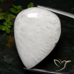 Scolecite Bianco crema naturale da 19.68 ct, Forma a pera, Opaco