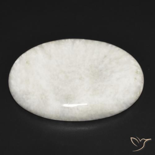 Scolecite Bianco chiaro naturale da 25.44 ct, Ovale, Opaco