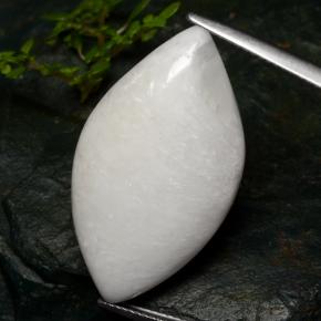 Scolecite naturale bianco da 18,91 ct, marchesa, opaco