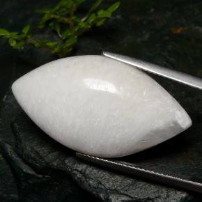 Scolecite naturale bianco da 18,91 ct, marchesa, opaco