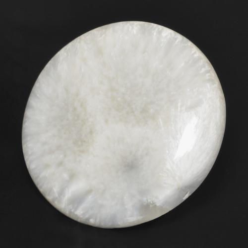 Scolecite naturale bianco da 28,29 ct, taglio rotondo, opaco