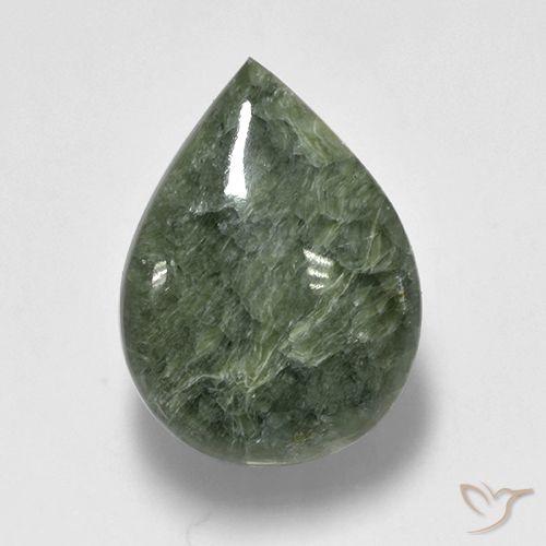 8.09ct Naturale Medium Green  Serafinito, Forma a pera, Opaco
