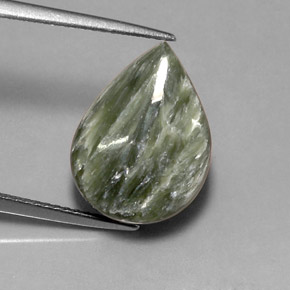 Serafinito Verde naturale da 7.87 ct, Forma a pera, Opaco