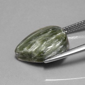 Serafinito Verde naturale da 7.87 ct, Forma a pera, Opaco