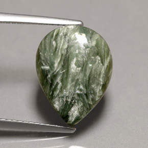Serafinito Verde naturale da 7.64 ct, Forma a pera, Opaco