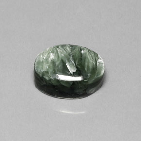 Serafinito Verde naturale da 10.25 ct, Taglio ovale, Opaco