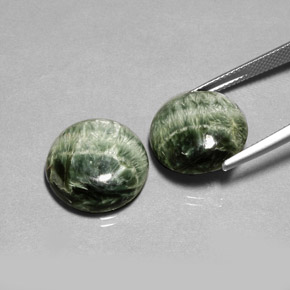 Gemme di Serafinito Verde naturale da  ct, Taglio rotondo, Opaco