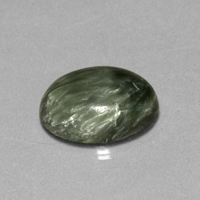 Serafinito Verde naturale da 4.85 ct, Taglio ovale, Opaco