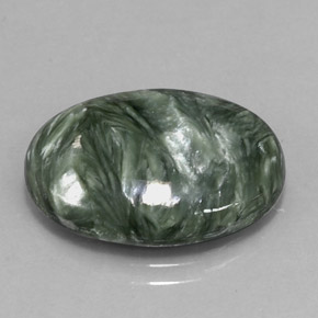 Serafinito Verde naturale da 11.14 ct, Taglio ovale, Opaco