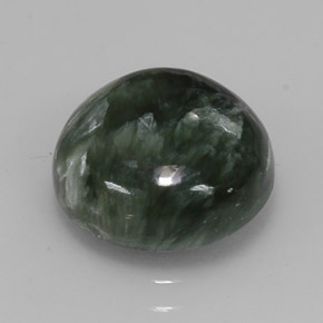 Serafinite naturale verde da 5,02 ct, taglio rotondo, opaco