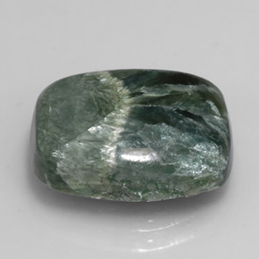 Serafinite naturale verde da 5,49 ct, taglio a cuscino, opaco