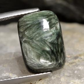 Serafinito Verde naturale da 5.90 ct, Taglio a cuscino, Opaco