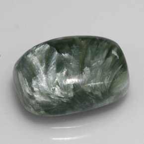 Serafinito Verde naturale da 6.08 ct, Taglio a cuscino, Opaco